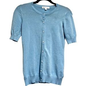 Downeast Blue Cardigan Button Front Crewneck Cardigan Robin's Egg Blue